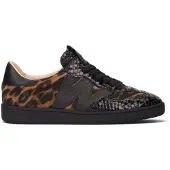 Wonders for woman. AP-2010 Lai black Leather Sneakers (38), Flat, Laces, Casual, Animal Print