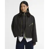 Barbour Arlene Checked Wax Jacket - Green - 34