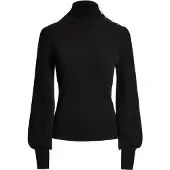 Ralph Lauren Button-Trim Mockneck Sweater - Black - XL