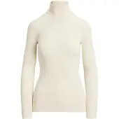 Ralph Lauren Cotton-Blend Ribbed Turtleneck - Cream - XL