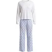 Tommy Hilfiger Ls Mix Woven Pants Pj Set - White - M
