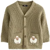 Next Neuletakki vaaleanruskea / khaki / valkoinen