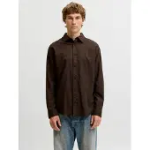 Jack & Jones Jjefield Melange Shirt Ls Sn - Brown - L