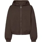 Pieces Pcbucuba Ls Zipper Scuba Hoodie Act Jrs - Brown - XS