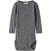 Name it Nbnwax Wool Rib Ls Body Noos - Grey - 74