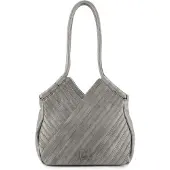 Fredsbruder Criss-Cross Shopper-laukku Nahka 30 cm Harmaa