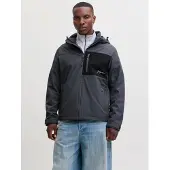 Jack & Jones Välikausitakki 'JJLUPO' tummanharmaa / musta
