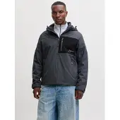 Jack & Jones Välikausitakki 'JJLUPO' tummanharmaa / musta