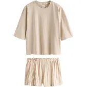 Next Pyjamashortsit beige / ecru