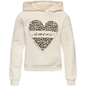 ONLY Kogcooper Life Heart Ls Hoodie Swt Noos - Cream - 158-164