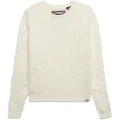 Superdry for woman. W6110801A Beige Essentials Cable Sweater (S), Casual, Cotton
