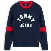 Tommy Hilfiger Neulepaita 'New Classics' tummansininen / kirkaanpunainen / valkoinen