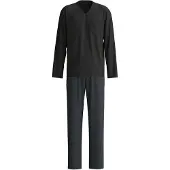 Calida Pitkä pyjama 'Relax Streamline' kyyhkynsininen / musta