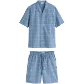Next Lyhyt pyjama kyyhkynsininen / valkoinen