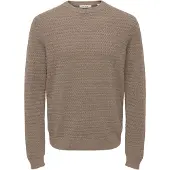 Only & Sons Onsloui Ls Structure Crew Reg Noos - Brown - S
