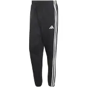 Adidas Urheiluhousut 'Essentials 3-Stripes Fleece Tapered Cuffed' musta / valkoinen