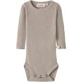 Lil´ Atelier Nbnnalu Rib Wo/Mo Ls Slim Body Lil - Grey - 86