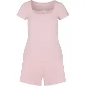 Hunkemoller Pj Ss Short Rib Lace - Pink - XL