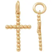 Lykken Crosses kultainen beaded ristiriipus