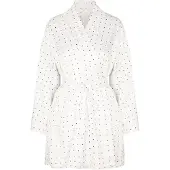 Hunkemoller Kimono Satin Lace Dolly - White - M/L