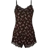 Hunkemoller Pyjamashortsit 'Nana' ruskea / oliivi / roosa