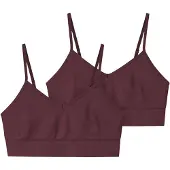 LMTD Nlfbetty Seamless Bralette 2P - Burgundy - 158-164