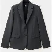 Mango Straight-Fit Suit Blazer - Brown - XS