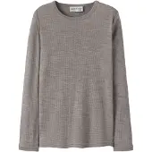 Name it Nknwax Wool Rib Ls Top - Grey - 146-152