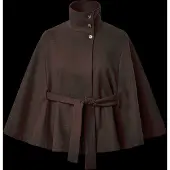Pieces Pcaiken Cape Jacket W. Belt Bc - Brown - XS