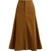 Ralph Lauren Corduroy A-Line Midi Skirt - Brown - 34