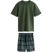 Next Lyhyt pyjama laivastonsininen / vaaleansininen / kuusi / valkoinen