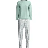 Calida Pyjama 'Sweet Dreams' minttu / malva / valkoinen