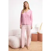 Trendyol Pyjama vaalea pinkki / valkoinen