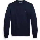 Ralph Lauren for man. 710954589002 Washable navy blue wool sweater (L), Casual, Long sleeve