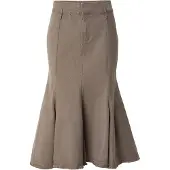 Weekday Frayed Cotton Midi Skirt - Grey - 38