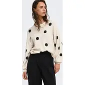 ONLY Onlrica Ls Detail O-Neck Cc Knt - Cream - M
