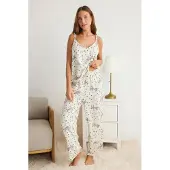 Trendyol Pyjama säämiskänkeltainen / marine / vaaleansininen / vanha roosa
