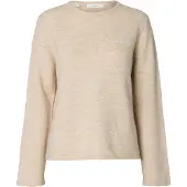 Selected Slwlulu New Ls Knit O-Neck Noos - Beige - S