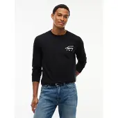 Tommy Hilfiger Tjm Slim Signature Chest Tee Ls - Black - L