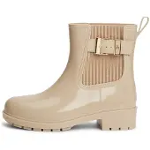 Tommy Hilfiger Th Buckle Glossy Ankle Rain Boot - Beige - 38