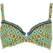 Sunflair Bikinitoppi vaaleansininen / kiivi / valkoinen