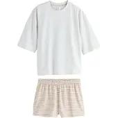 Next Pyjamashortsit hiekka / meleerattu harmaa