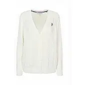 U.S. POLO ASSN. Neuletakki ' UW V-neck ' valkoinen