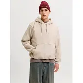 Jack & Jones Jorfrederiksberg Monogram Sweat Hood Sn - Beige - XXL