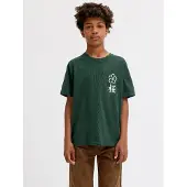 Jack & Jones Junior Paita 'JJDYLAN' tummanvihreä / valkoinen
