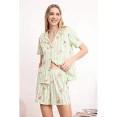 Trendyol Pyjama kerma / vaaleanvihreä / roosa