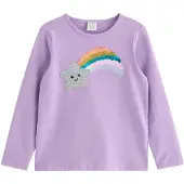 Lindex Long-Sleeved Top With Reversible Sequins - Purple - 110