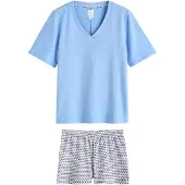 Next Pyjamashortsit vaaleansininen / vaaleanvioletti / musta / offwhite