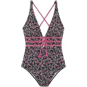 LASCANA Uimapuku magenta / musta / valkoinen