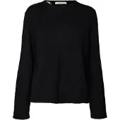 Selected Slwlulu New Ls Knit O-Neck Noos - Black - M